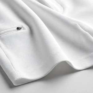<b>Men's</b> <b>White</b> Oxford Bermuda Shorts Mid Waist Button Fly Casual Solid Color Pockets Woven Fabric - Product Image 6