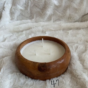 Premium Sculpted Wooden <b>Candle</b> Holder Handmade Decorative Wood <b>Candle</b> Vessel Modern Home Fragrance Container <b>Refillable</b> Soy - Product Image 6