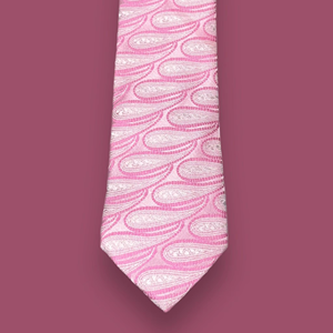 Corbata de Seda Rosa con Diseño Paisley para Hombre, Corbata Formal de Lujo, Elegante, Tejida, para Boda, Negocios, Oficina, Fiesta, Accesorio de Moda para Novio - Product Image 1