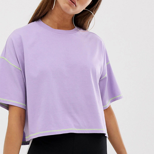 Stylish Summer Arrival Women Lightweight Plain Color Flocking <b>Cropped</b> T Shirt Women Crop <b>Tops</b> Fitted in Breathable Quality - Product Image 4
