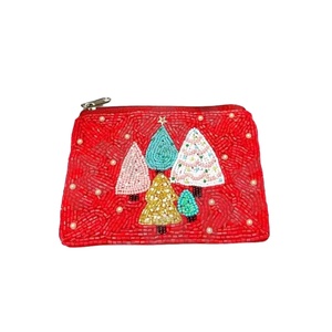 Christmas Seed Beaded Coin Pouch Beautiful Customized Beaded Coin Purse Wallet for Women Trendy Coin Pouch with - Product Image 1