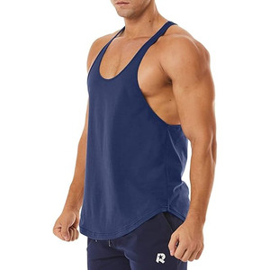 Custom Logo 100% Polyester O-Neck Casual Knitted <b>Stringer</b> Tank Top for Men Bodybuilding Gym Workout Breathable Custom Design - Product Image 3