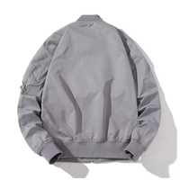 Blouson bomber noir pour homme, col rabattu, fermeture éclair, coupe classique, couleur unie, style décontracté, matière polyester, idéal pour l'automne