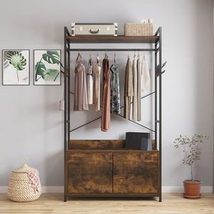 Armoire autoportante robuste de grande taille avec multiples étagères de rangement pour vêtements - Product Image 1