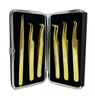 Juego de Pinzas Profesionales de Alta Calidad para Cejas y Pestañas, Hechas a Mano con Punta de Fibra de Acero Inoxidable, Color y Tamaño Personalizados, 0.12mm