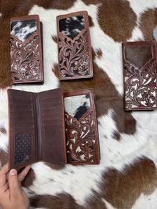 Large Capacity Intricate And Unique Clutch Floral Design Cowhide Genuine Leather Handcrafted Vintage Design <b>Women</b> <b>Wallet</b> - Product Image 4