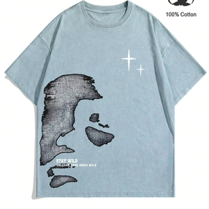 Nueva camiseta de manga corta con cuello redondo y estampado gráfico para hombre, verano - Product Image 1