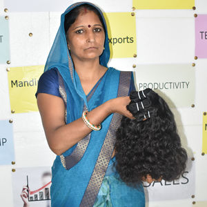 Extensions de cheveux humains du temple indien brut à cuticule bouclée crépue noire non vierge 100% du vendeur Style de vague profonde lâche - Product Image 3