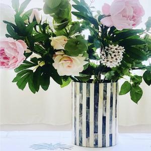 Jardinière en métal avec incrustation de os, faite à la main, de forme ronde, style minimaliste, pour la décoration de la maison, produit de luxe, exportations en gros - Product Image 4