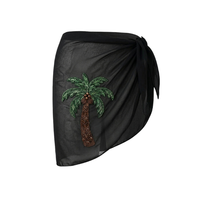 Pareos Asimétricos Blancos con Ballenas Bordadas a Mano y Detalles de Borlas para Trajes de Baño de Mujer, Ropa de Playa, OEM/ODM