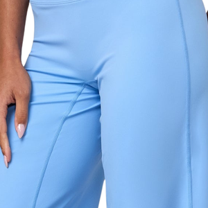 Sky Blue Thin Seamless Lightweight High Waist Yoga Pants Women Stretch Fitness <b>Workout</b> Activewear Performance - Product Image 6