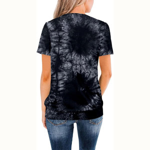 Camiseta Deportiva de Manga Corta con Cuello Redondo y Estampado Tie Dye Personalizado 2026, Camiseta Larga de Algodón para Mujer - Product Image 4