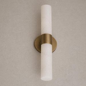 Applique murale moderne en laiton CH avec abat-jour cylindrique blanc, design minimaliste, éclairage intérieur pour la décoration du couloir - Product Image 5