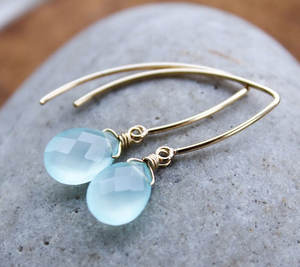 Blue Brass Briolette Drop Earrings Vintage Party <b>Handmade</b> <b>Jewelry</b> Supplier - Product Image 3