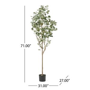 Albero di Eucalipto Artificiale da 71 Pollici per Arredamento Domestico, Elegante e Resistente per Uso Interno - Product Image 4
