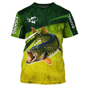 Camiseta de Pesca Personalizada con Cuello Redondo, Sublimada, para Hombre, de Poliéster, Ropa Deportiva para Pesca al Aire Libre, Fabricante Mayorista - Product Image 1