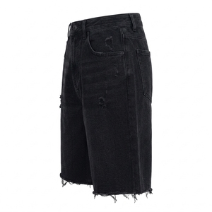Personaliza tu Marca: Pantalones Cortos de Mezclilla Unisex al por Mayor para Hombre, Corte Bootcut, Cintura Media, Estilo Vintage, Casual de Verano, Streetwear con Botones Delanteros - Product Image 3