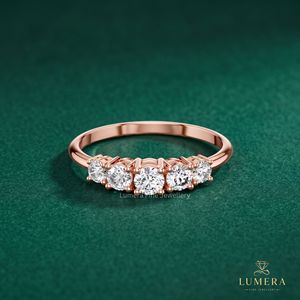 Anillo de Diamantes Cultivados en Laboratorio para Mujer, Corte Brillante, Anillo de Compromiso y Boda, Joyería Fina, Certificado IGI, Lujoso, Elegante, Oro Premium - Product Image 2