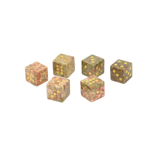 Dados de Piedra Unakita D6, Cubo de Piedra Preciosa Natural, Dados de Cristal D6 Grabados, Juegos de Dados Personalizados - Product Image 2