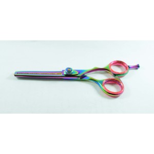 Tijeras de peluquería profesionales multicolor de acero inoxidable con 32 dientes para mano derecha, para desbastar y cortar el cabello, afiladas. - Product Image 5