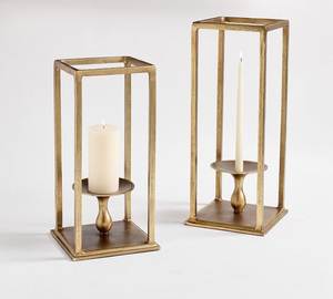 Elegant Tranquil Clear Glass <b>Candle</b> Holder with Metal Plating Handmade Cylindrical Shape for Home Decor Christmas - Product Image 5