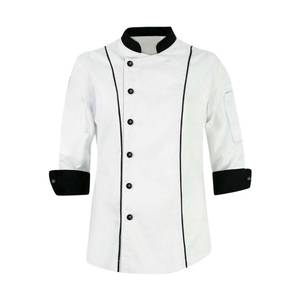 Uniforme de restaurant 100% coton à manches longues unisexe respirant, veste de chef, vêtements de travail pour cuisine d'hôtel, fournisseur OEM - Product Image 4