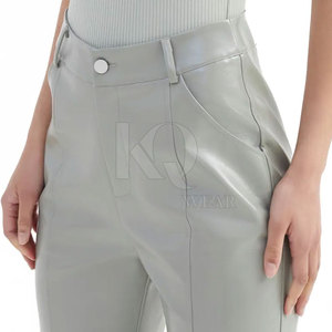 Pantalon en cuir élégant pour femme, coupe skinny, taille haute, design ajusté pour un look décontracté moderne et une tenue de soirée. - Product Image 6