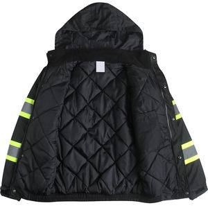 Veste de travail imperméable haute visibilité, veste de sécurité réfléchissante pour l'extérieur, vêtement de travail industriel noir fluorescent - Product Image 3