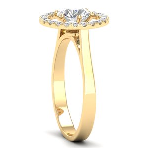 Reyes แหวนเพชรเม็ดเดี่ยวชุบโรเดียมสีทอง14K สำหรับผู้หญิงเครื่องประดับเพชรเม็ดกลมสำหรับปลูกในห้องปฏิบัติการ CVD - Product Image 3