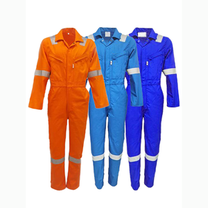 Combinaison de travail réfléchissante pour homme, orange et bleue, en coton, uniforme de sécurité haute visibilité avec bandes réfléchissantes - Product Image 1