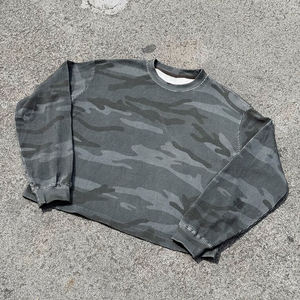 Men Heavyweight Cotton Round Neck Long Sleeve T-<b>shirts</b> Men Custom <b>Waffle</b> Knit Vintage Washed Allover Printed Camo t <b>Shirt</b> - Product Image 3