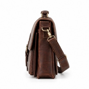 Premium Handmade Real Leather <b>Small</b> Sport Messenger <b>Bag</b> Crossbody Shoulder Satchel <b>Laptop</b> Work Office Travel Unisex Business - Product Image 5