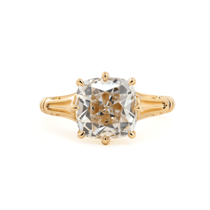 Elongated 3ct <b>Cushion</b> Old Mine Cut Lab Diamond Engagement <b>Ring</b> Handcrafted Filigree Solitaire <b>Ring</b> Cathedral Shank <b>Wedding</b> <b>Ring</b> - Product Image 3