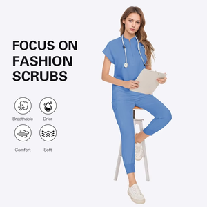 New Style Polyester Medical Uniforms Hospital <b>Scrubs</b> <b>Sets</b> for Women and Men Woven Fabric Nurse Uniforms Fit <b>Scrubs</b> for Nursing - Product Image 3