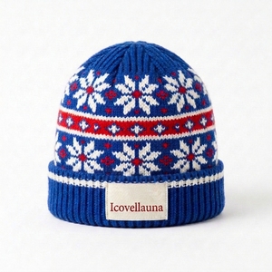 Gorro de Punto Personalizado, Cálido, Acrílico, para Invierno, OEM, Marca Privada, Jacquard, Bordado de Dibujos Animados/Personajes, Unisex, para Exteriores - Product Image 1