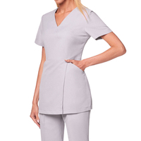 Nouvelle Tunique Unisexe pour Salons de Beauté, Coiffure, Uniformes Médicaux, Massothérapeutes, Cliniques Dentaires en Coton et Spandex