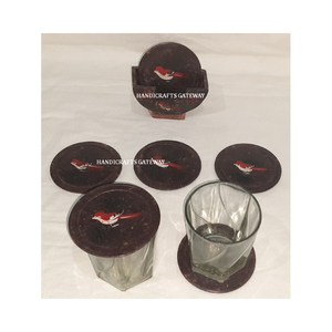 Beautiful Handmade Natural Soapstone Inlay <b>Coaster</b> <b>Set</b> With Unique Flower Design For Keep On Glass For Home Kitchen Accessories - Product Image 2