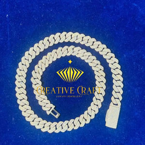 Cadena de eslabones cubanos con incrustaciones de moissanita de 10 mm de corte redondo, de alta demanda, para hombre, de plata de ley 925, joyería fina para fiestas de hip hop - Product Image 6