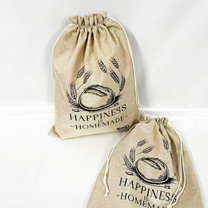 Sac à pain en jute grande capacité avec fermeture à cordon pour le stockage du pain et l'utilisation en cuisine - Product Image 1