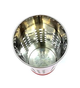 Porte-ustensiles de cuisine en métal rouge cylindrique avec design perforé pour le rangement et l'organisation - Product Image 5