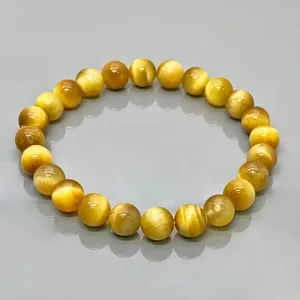 Natural Star Tiger Eye 8mm Smooth Round AA Grade Gemstone Beads <b>Stretch</b> <b>Bracelet</b> Healing Jewelry Wholesale - Product Image 3