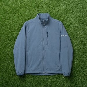 Chaqueta Cortavientos Ligera Azul Gris para Hombre, Cuello Alto, Cierre Completo, Chaqueta Deportiva para Exteriores con Múltiples Bolsillos - Product Image 6