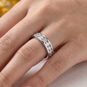 High Quality Luxury Lab Grown Round Brilliant Cut Eternity Band <b>Ring</b> 14K Solid White Gold Fine <b>Proposal</b> Wedding Gift For Lovers - Product Image 5
