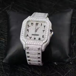 Montre en quartz sertie de diamants Moissanite Platinum Frost Pulse pour homme, montre de luxe sertie de diamants, brillance supérieure et style audacieux - Product Image 1