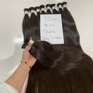 Extensiones de cabello Remy vietnamita a precio de fábrica, Color claro, punta en U recta, donante crudo, calidad de cabello humano, trama Genius - Product Image 4