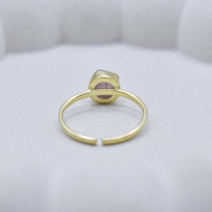 Natural Raw Rose Quartz <b>Ring</b> Gold Plated Adjustable Collet Set Handmade <b>Ring</b> Birthstone Boho <b>Statement</b> <b>Ring</b> Gift for Women - Product Image 5