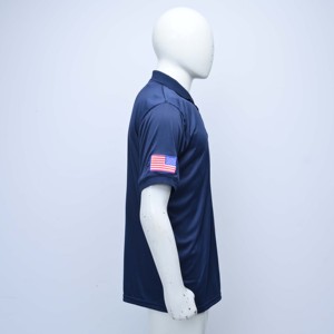 Polo à manches courtes bleu marine pour homme, qualité supérieure, logo brodé, séchage rapide, tricoté, décontracté, vente en gros - Product Image 4