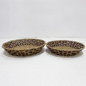 Bandeja de almacenamiento de pan de fruta redonda de ratán de plástico ecológico, cesta decorativa para decoración de cocina y despensa - Product Image 4