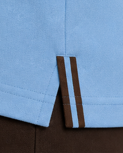 Camiseta Polo Personalizada para Hombre en Azul Cielo y Marrón Chocolate, Ropa Deportiva Informal Personalizada, Polo Transpirable de Manga Corta en Mezcla de Algodón - Product Image 6