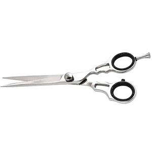 Tijeras de peluquería profesionales, hoja de acero inoxidable, punta afilada, para diestros, mango mediano, para uso de barbero, diseño personalizado - Product Image 3